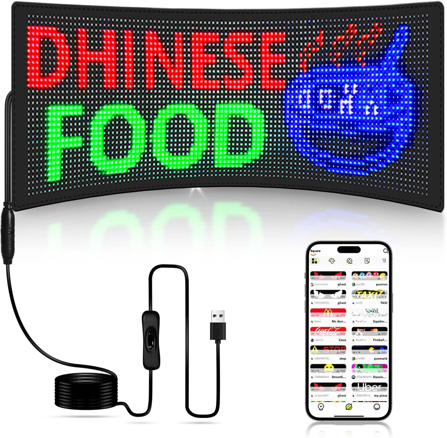 LED Sign, 15 »X4 » Programmable LED Sign with Bluetooth APP Control – Huge Brigh