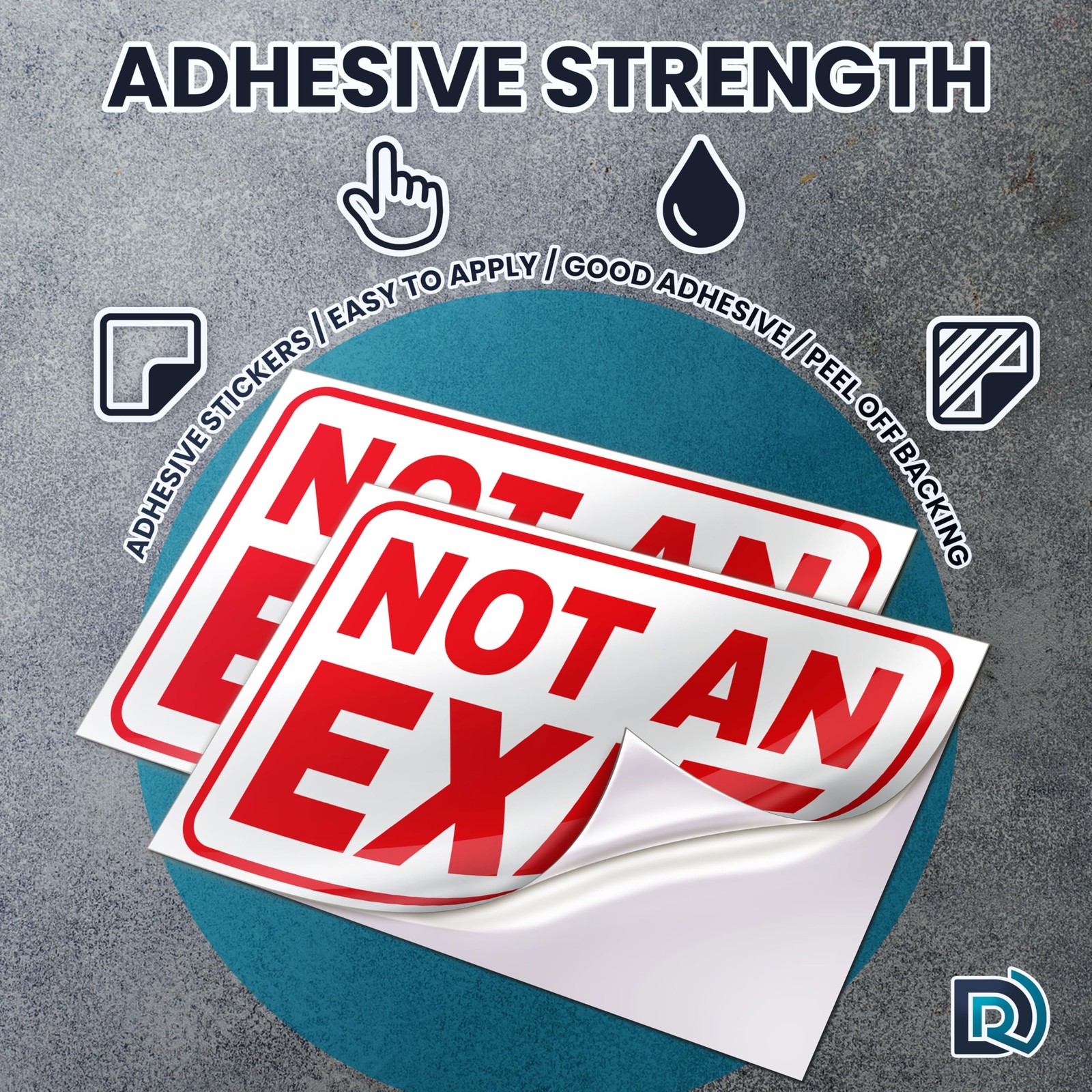 Not an Exit Sticker, 6×4 Inch Vinyl Decals, 2 Pack, Easy Peel & Stick