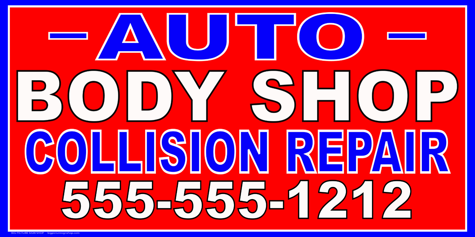 AUTO BODY SHOP COLLISION REPAIR -HUGE Banners-3 Choices YEL Wht Red-41 Sizes-USA