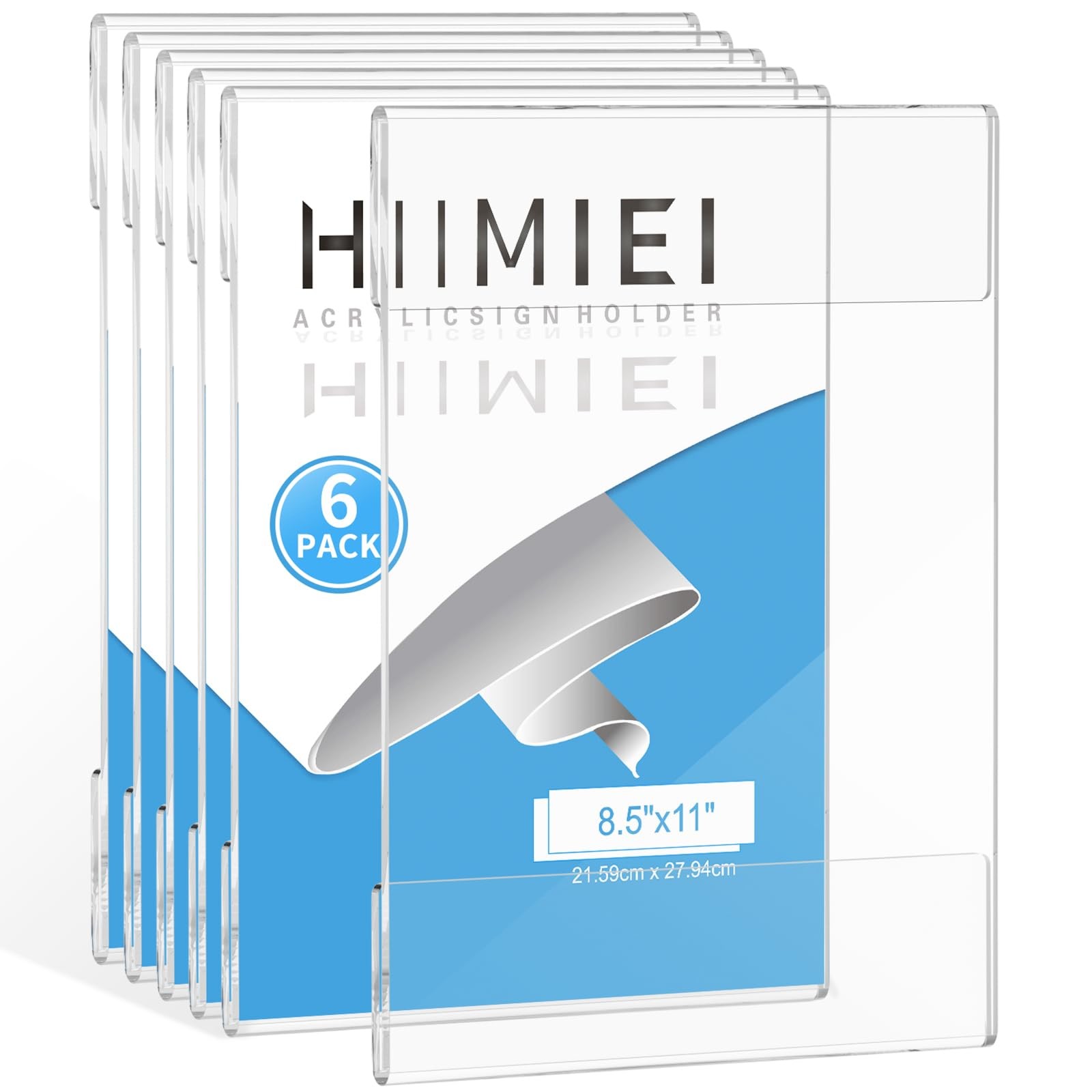HIIMIEI Acrylic Sign Holder 8.5 x 11 Wall Mounted with Double 8.5×11 », clear