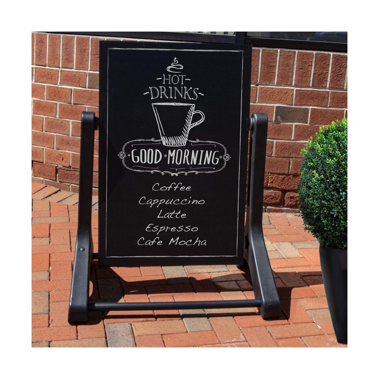 Swinging Changeable Message Sidewalk Sign: 24&Prime; x 36&Prime; Sign with 792 Pre-Cut Do…