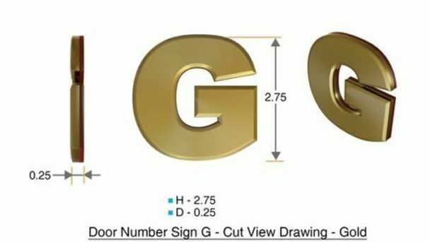 1 PCS – Apartment Number Sign/Mailbox Number Sign,Letter G(Gold,3D…-REF24-1027