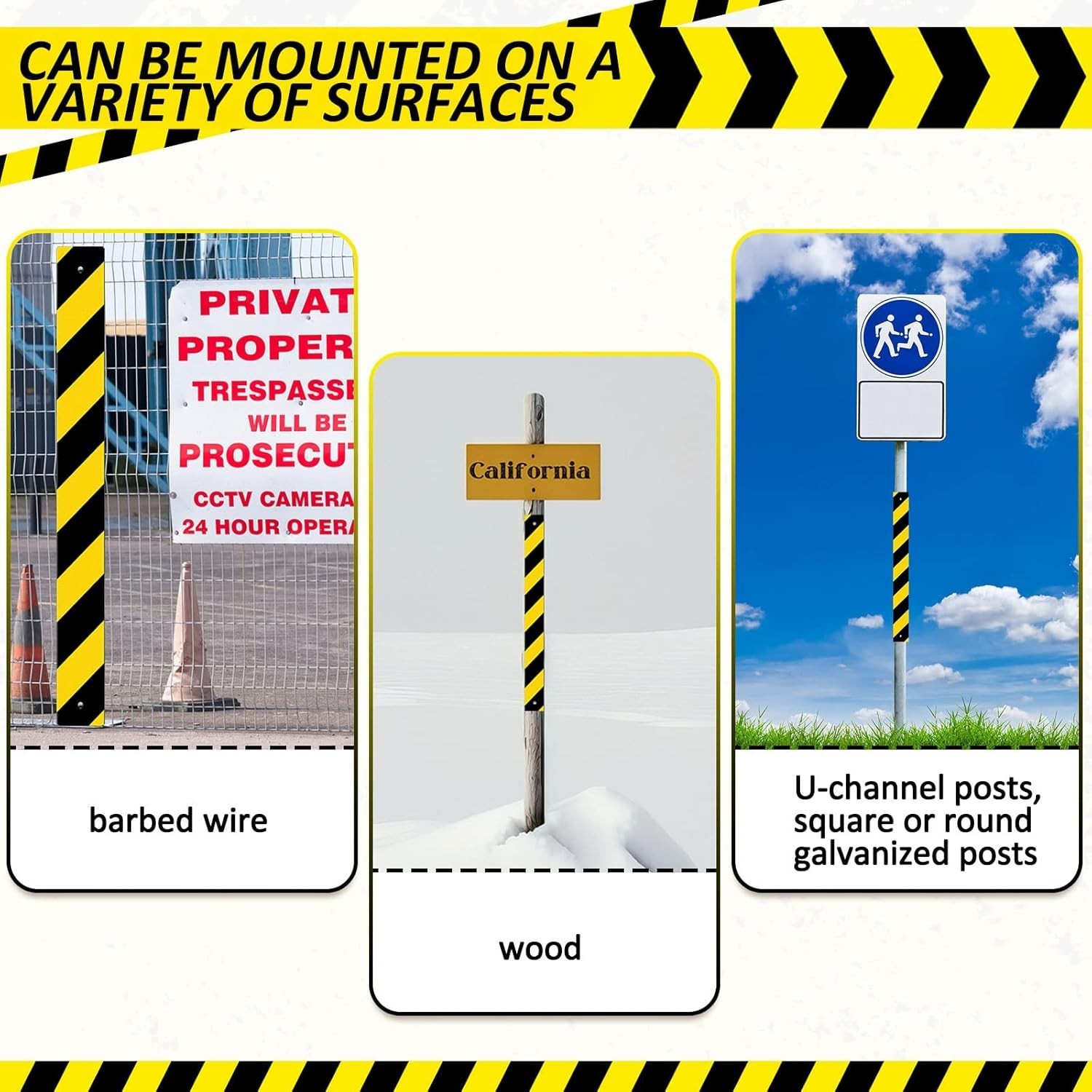 4 Pcs Reflective Sign Post Panel 30 x 3 » Aluminum Reflectors for Driveway En…
