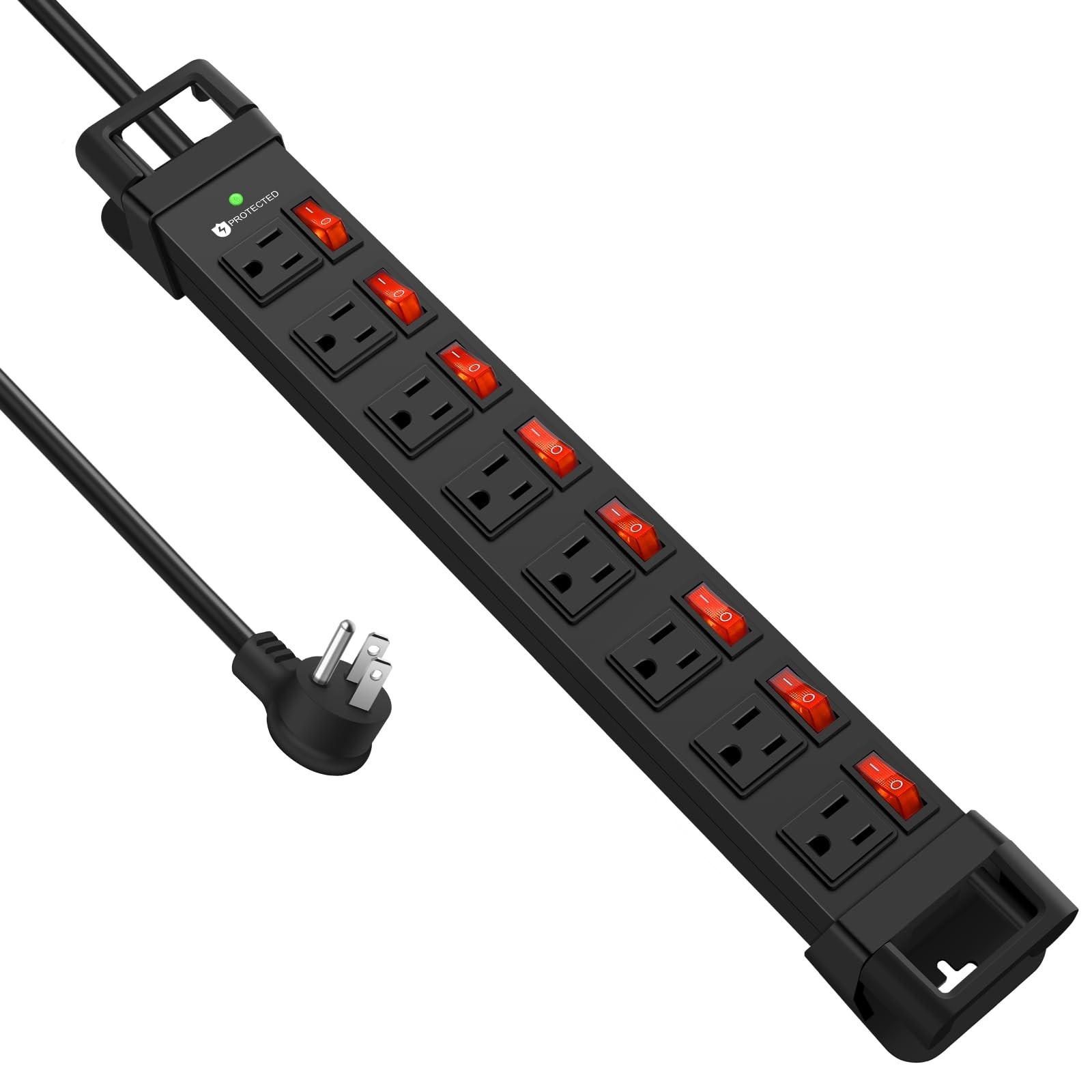 Heavy Duty Power Strip with Individual Switches,8 Outlets 14 Gauge Industrial…