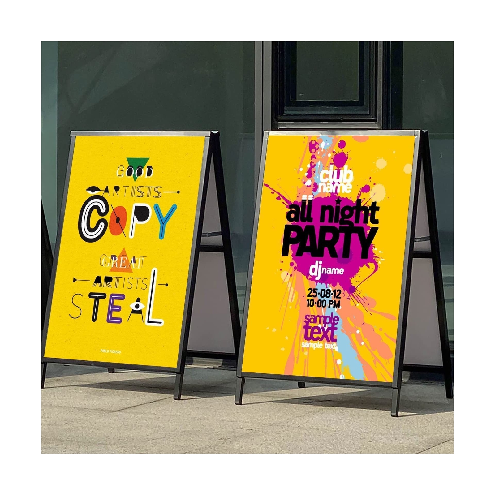 24 x 36 Inch A Frame Sign Double-Sided Folding Sandwich Board Heavy Duty Slid…