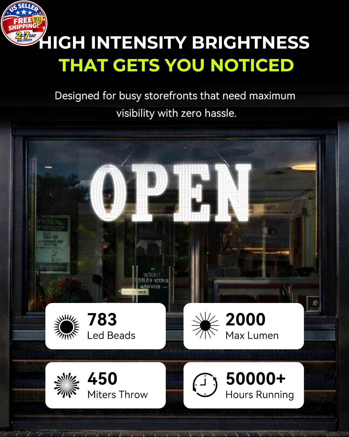40&Prime;x14&Prime; Open Sign, Extra Bright Jumbo Led Open Signs for Business with High V…