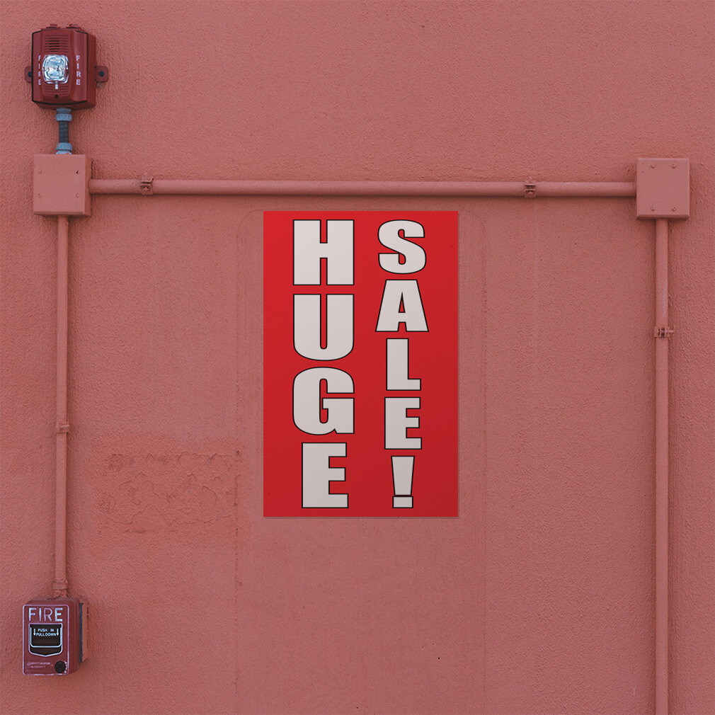 Door Decals Vertical Vinyl Stickers Multiple Sizes Huge Deal Red and White Vinyl