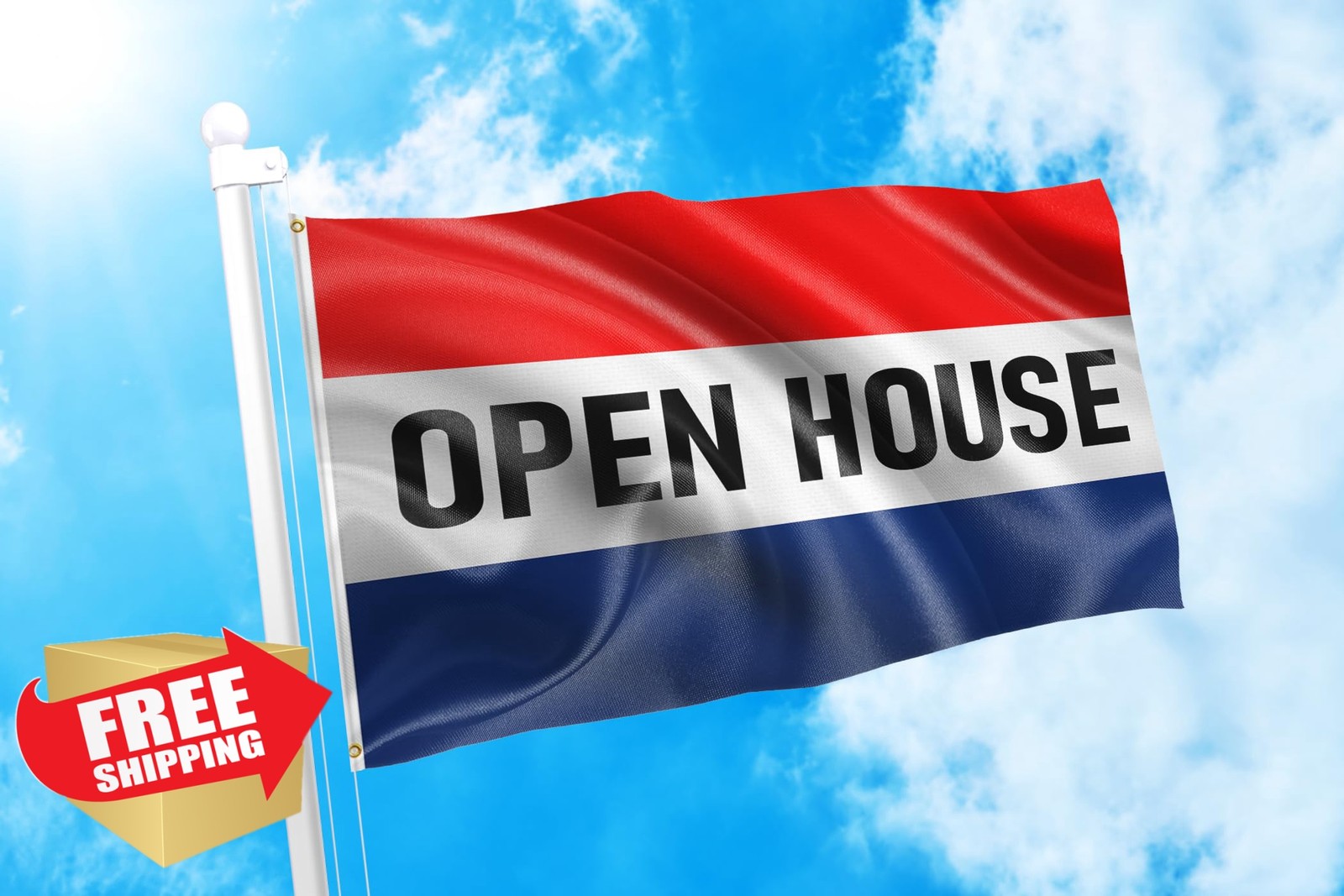 DMSE Wholesale Open House Banner 3×5 Ft