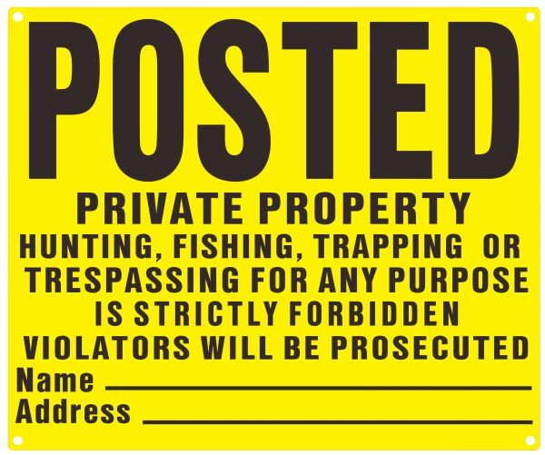 POSTED SIGN (10X12, YELLOW)-REF24-1027