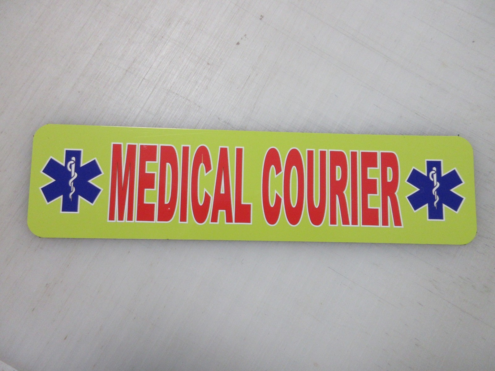 Medical Courier Yellow & Red Blue Vehicle Magnetic Sign 3&Prime;x12&Prime; Car Truck Van SUV
