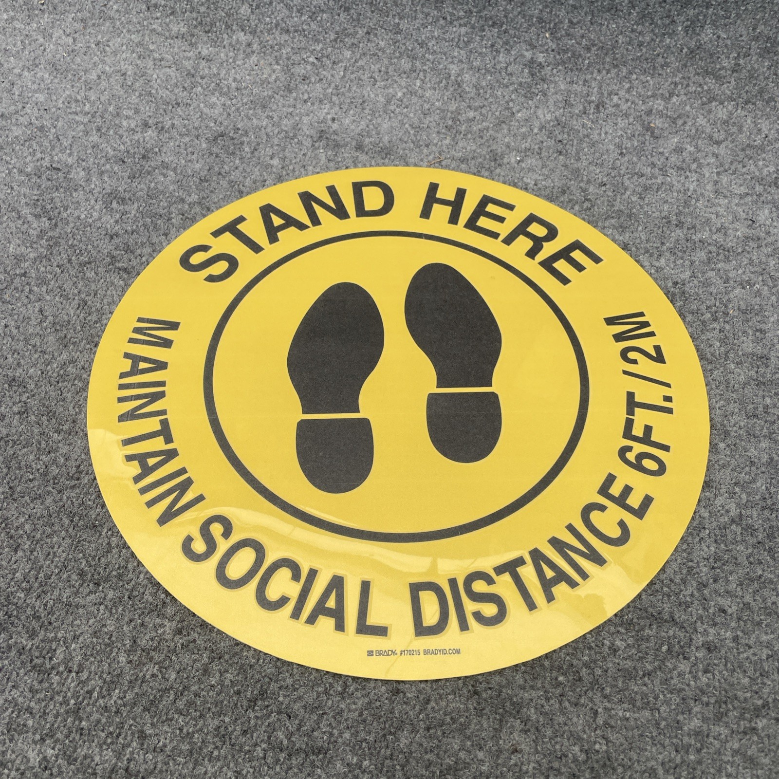 Lot Of 10 – Brady 170215 Maintain Social Distance 6Ft./2M Sign Black/Yellow New