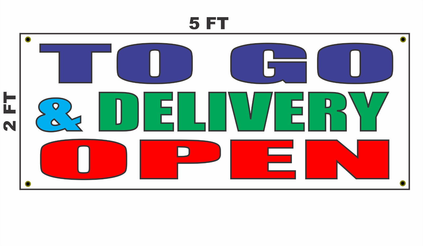 To Go and Delivery Open Banner Sign food restaurant