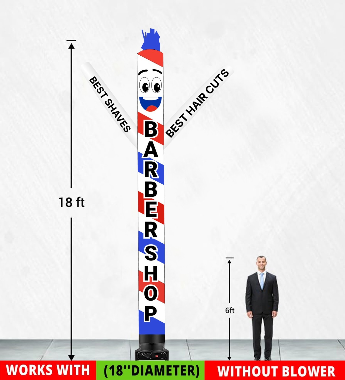 18ft Barber Shop Air Inflatable Dancer for Outdoor Advertising (Without Blower)