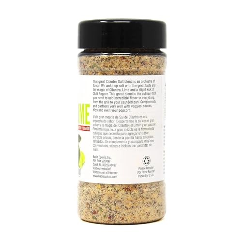 Cilantro Lime Pepper Salt, 8 oz (Pack of 1), White, Red, Black and Some Green