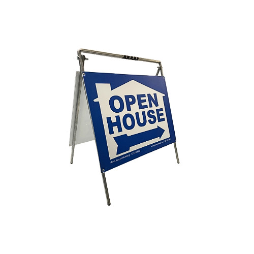 Real Estate Open House Sign Kit Metal A-Frame 5 Pack Blue House