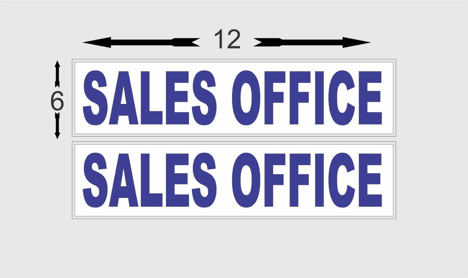 Sales Office BLUE 6&Prime;x24&Prime; REAL ESTATE RIDER SIGNS Buy 1 Get 1 FREE 2 Sided