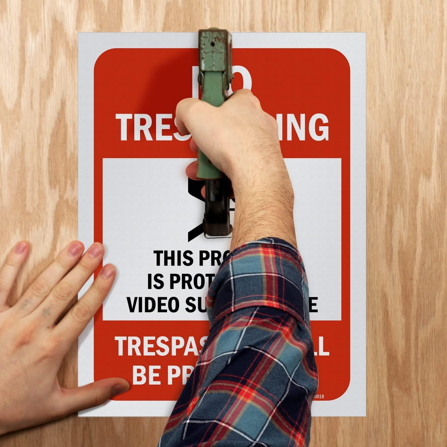 Pack of 5 12 x 9 inch “No Trespassing – Property Protected By Video Surveilla…
