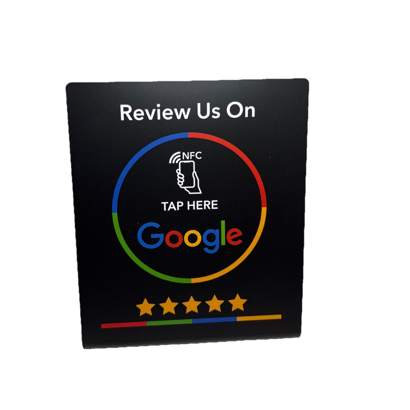 NFC Google Review Stand QR Code Tap Sign – Instant Feedback All Phones, Black