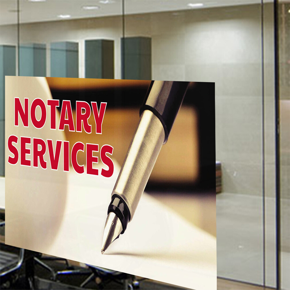 Decal Stickers Notary Services Outdoor Advertising Printing Store Sign Label