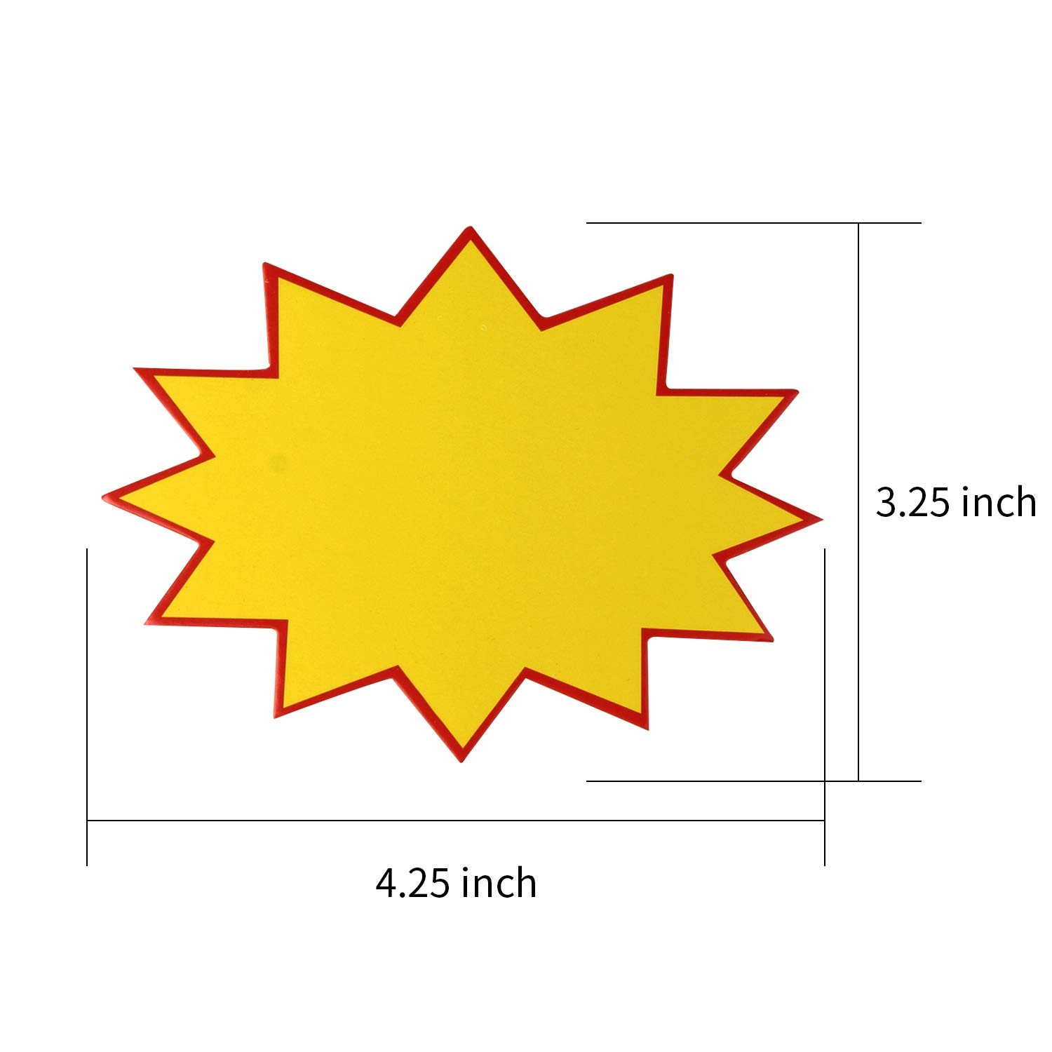 200 Pcs 3.25×4.25 Inch Starburst Signs Price Tags with Garage Yard Sales Retail