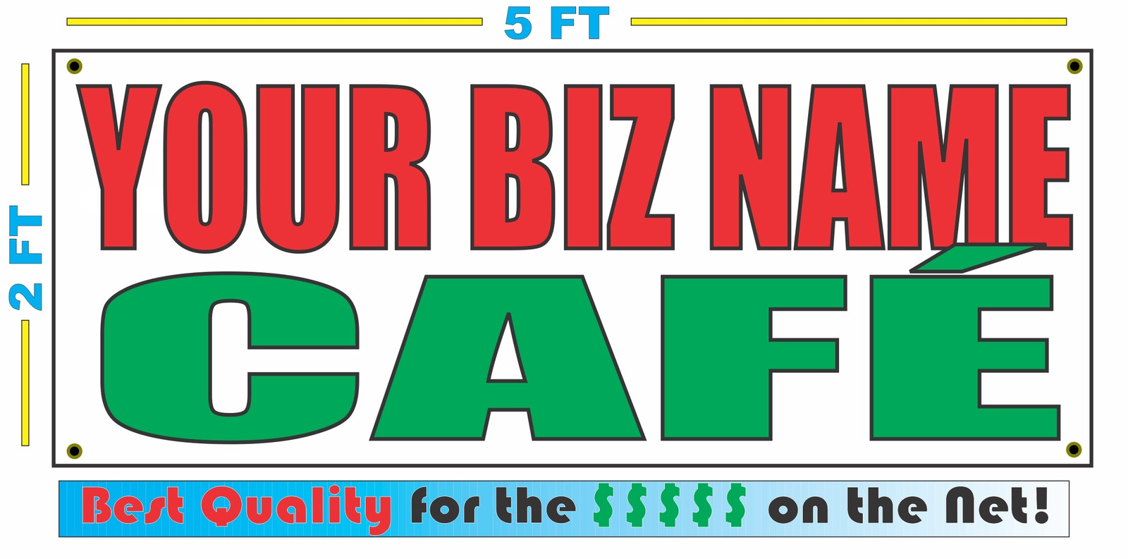 CUSTOM NAME CAFE Banner Sign NEW Larger Size Best Quality for the $$$