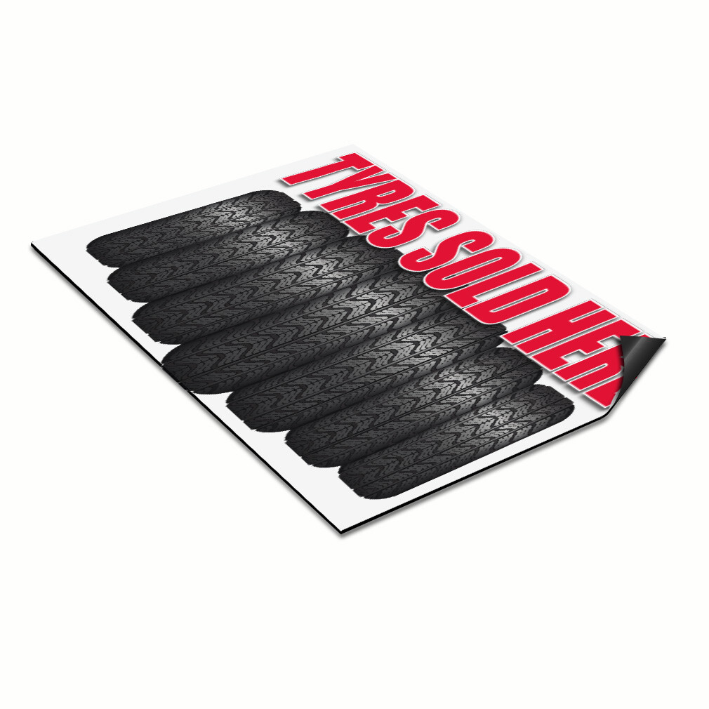 Car Magnet Set of 2 Tires Sold Here Advertising Printing Industrial Sign