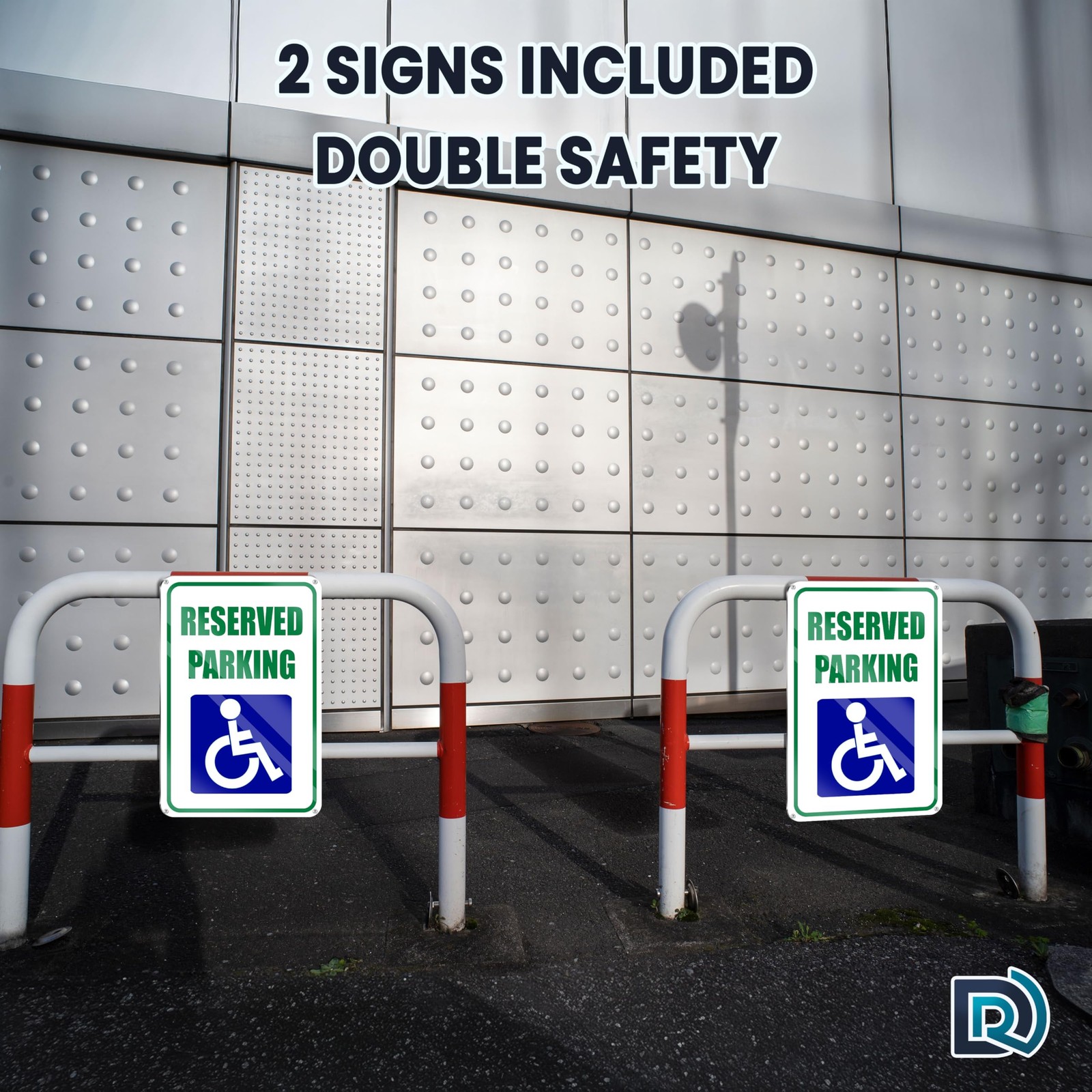 2 PC Handicap Reserved Parking Signs, 8×12 Reflective Aluminum Disabled