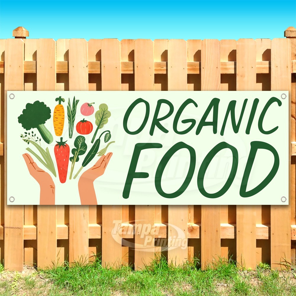 ORGANIC FOOD Advertising Fresh Healthy Vinyl Banner Flag Sign USA SB10980