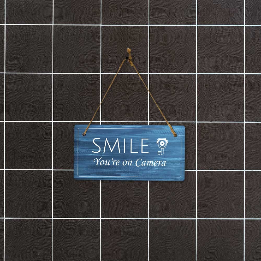 Security & Surveillance | Rustic Dark Blue Wood 5 x 10&Prime; Hanging Signs