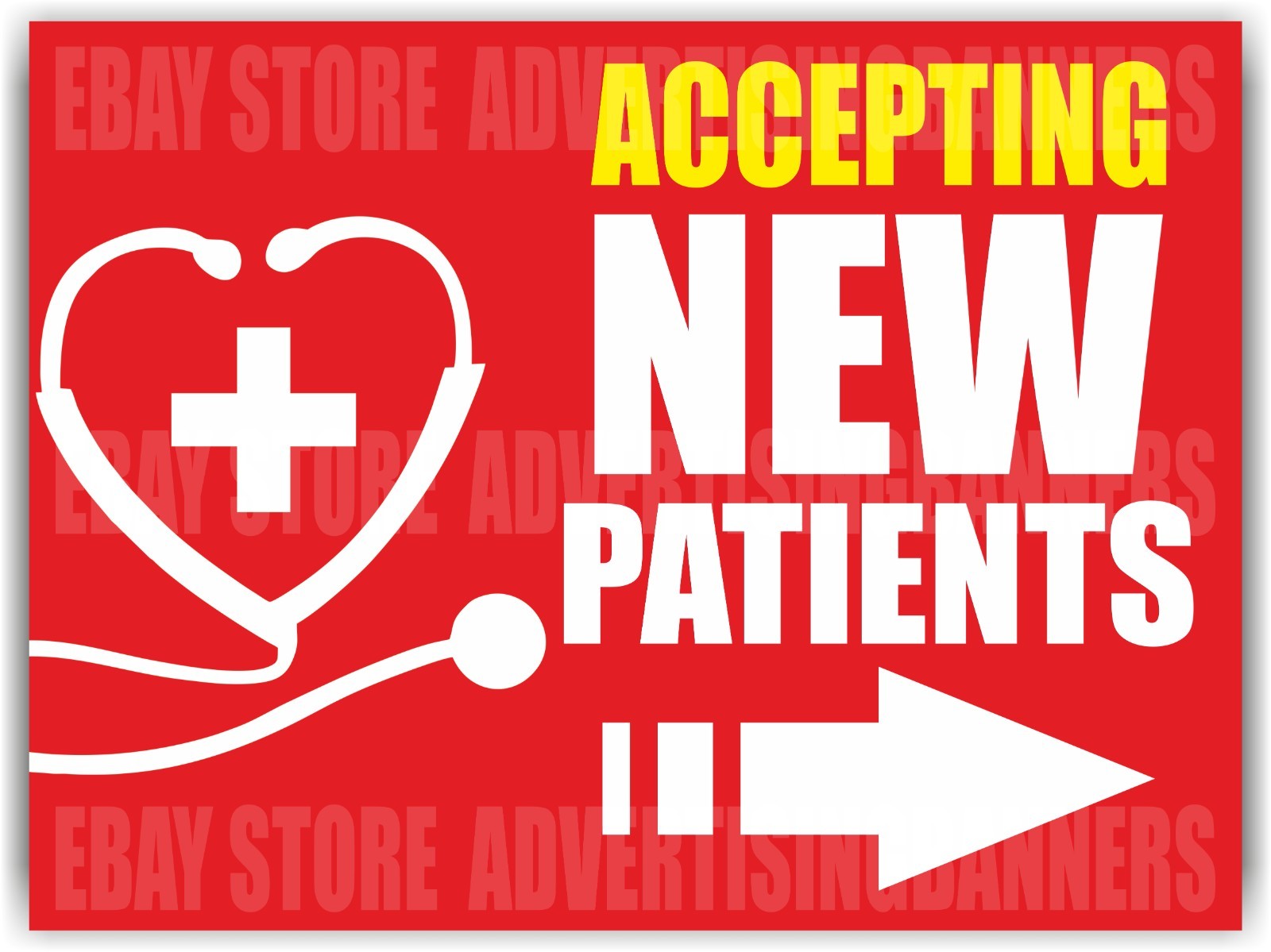 ACCEPTING NEW PATIENTS Yard Sign with H-Stakes clinic hospital doctor