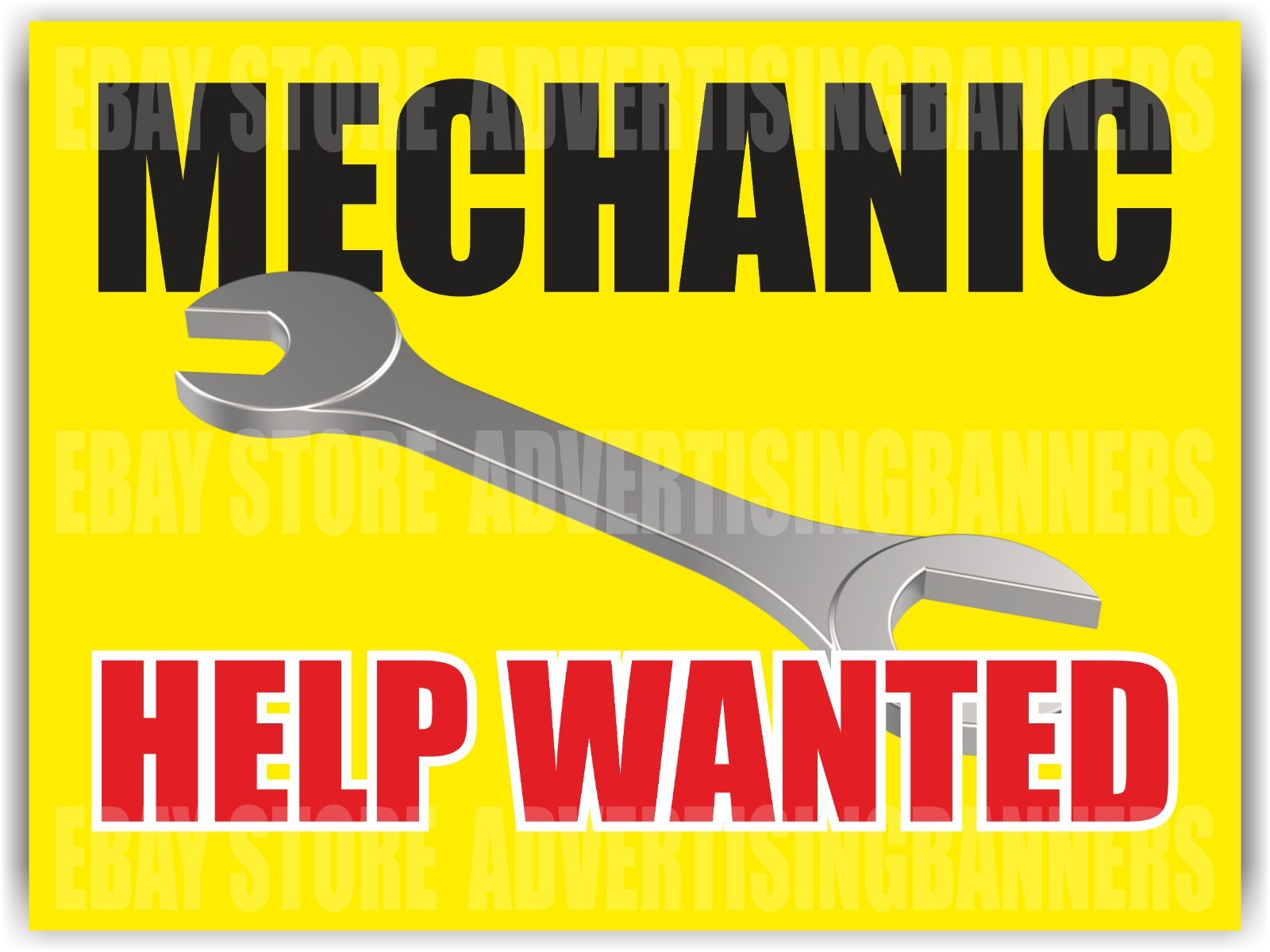 MECHANIC HELP WANTED Yard Sign with H-Stakes Repair Service Now Hiring Job Open