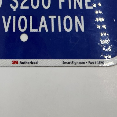 (QTY 2) SmartSign « Handicapped Parking Vehicle ID Required $200 Fine » 12&Prime; x 18