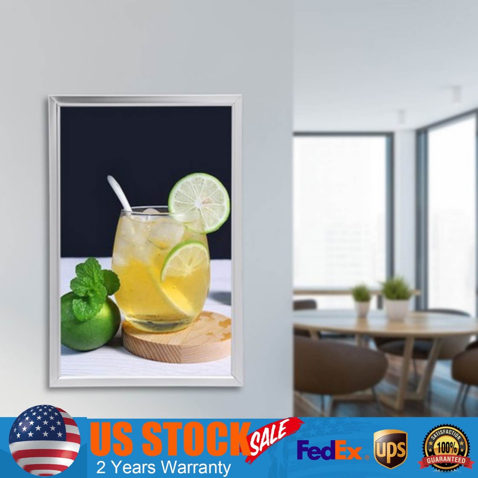 New LED Backlit Movie Poster Art Picture Frame Light Box Advertising Display