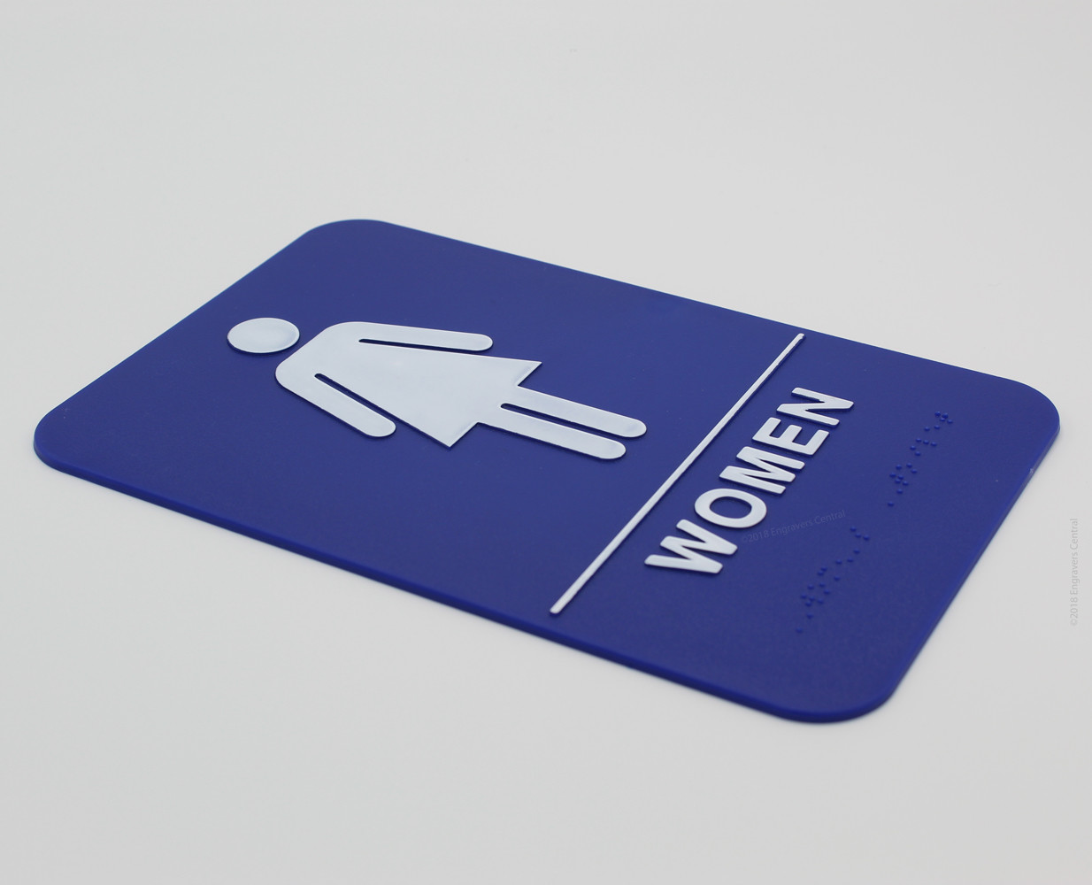 Men & Woman&rsquo;s Braille ADA Restroom Signs – Choose: Black or Blue