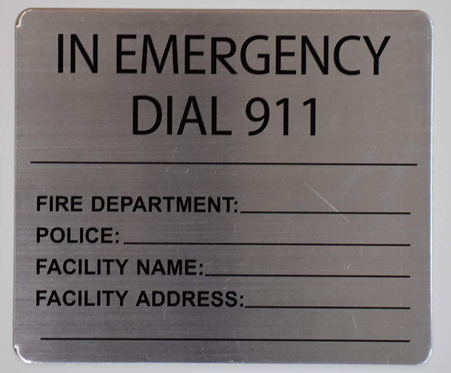 In Emergency dial 911 Sign (8.5×10, Silver)-REF24-1027