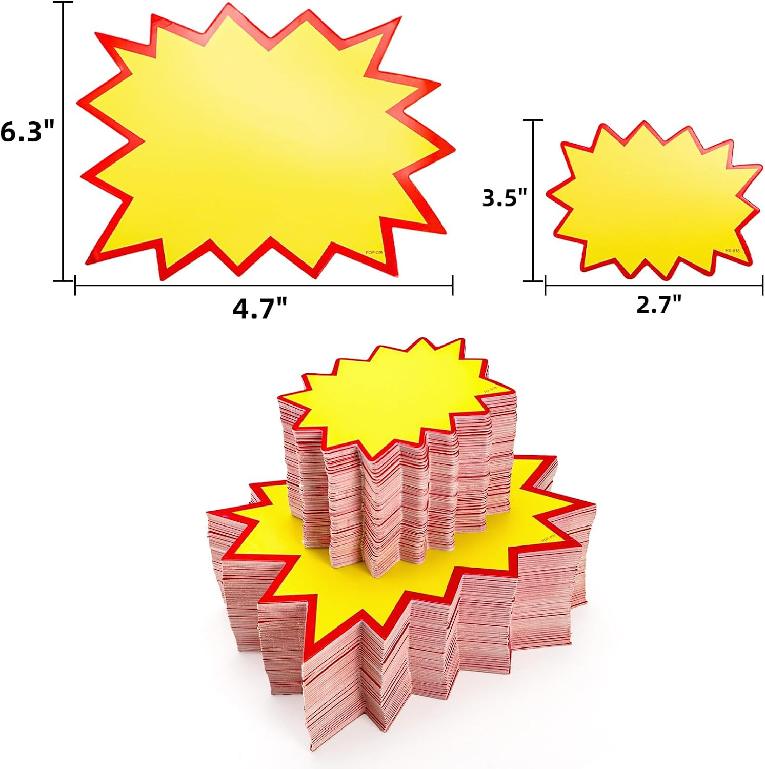 Covzoe 400 Pieces Star Shaped Burst Signs, Blank Neon Sale Sign Tags for Retail,