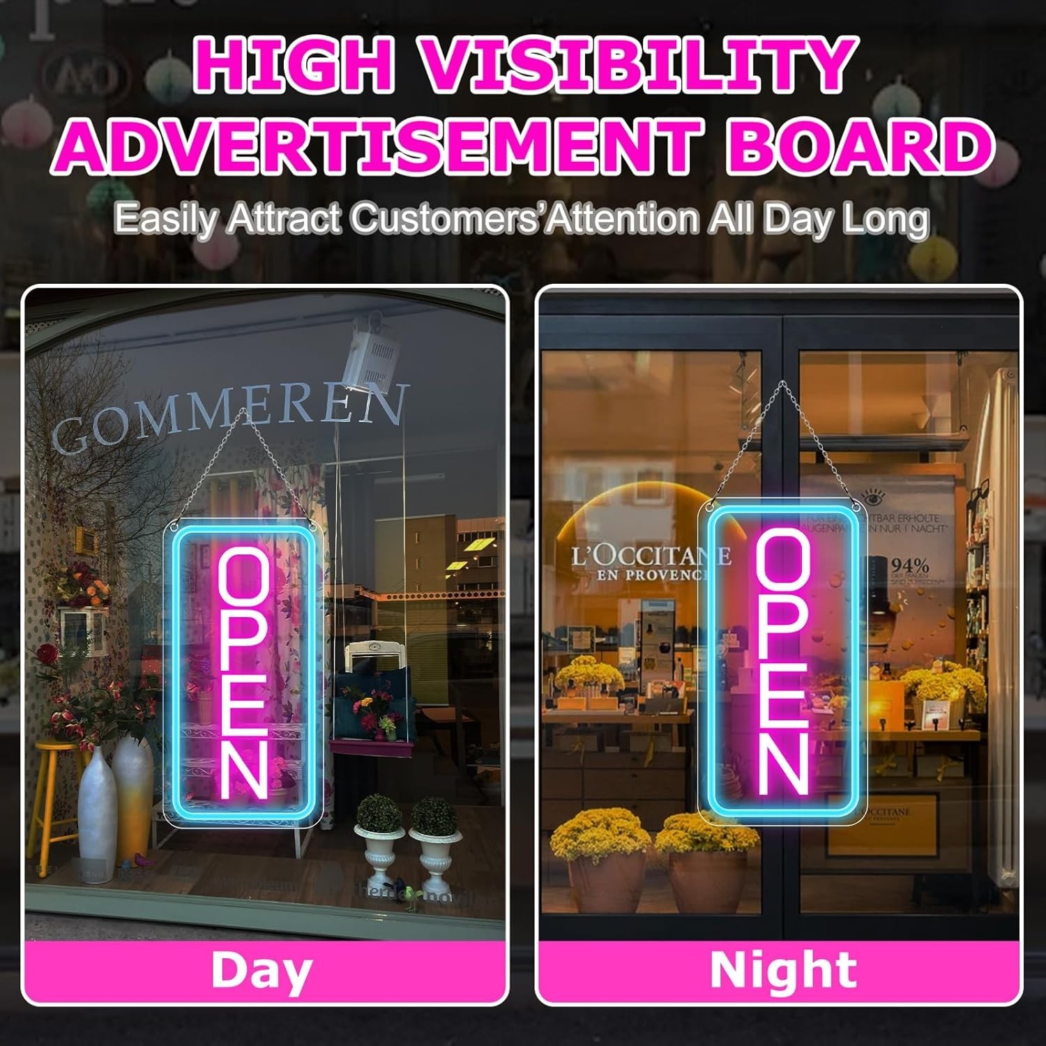 Neon Open Sign 16 »x9 », Super Bright LED Open Signs for Business, Adjustable…