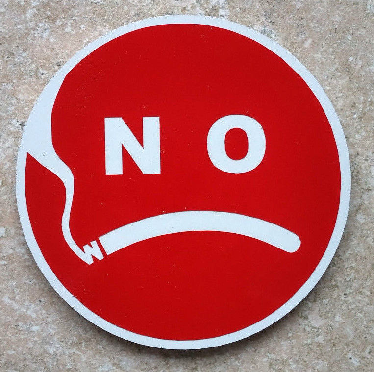 Unique NO SMOKING SIGNS – 2 piece set – Anti Smiley Face – Frendly Warning Logo