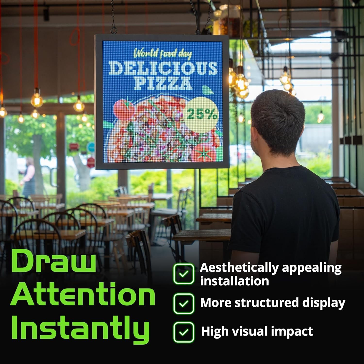 20&Prime; x 20&Prime; WiFi Enabled Full Color LED Advertising Display 5000cd/㎡ SMD LED