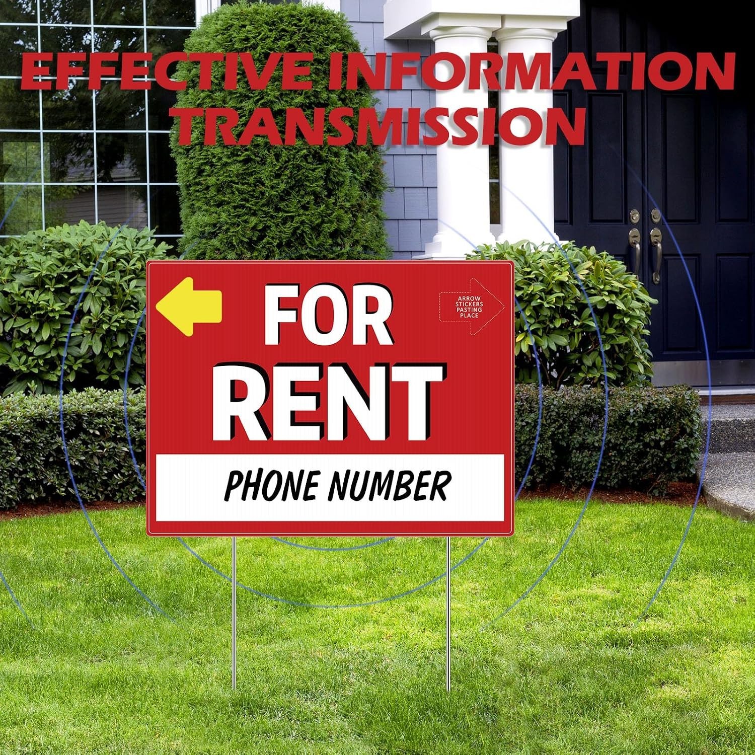 5 Pack 12 x 16 Inch for Rent Sign with Stand Double Sided Yard Sign Stands Co…