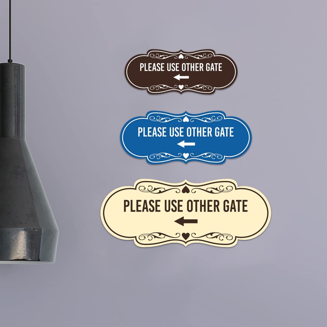 Designer Please Use Other Gate Left Arrow Sign Black Small Wall Decor