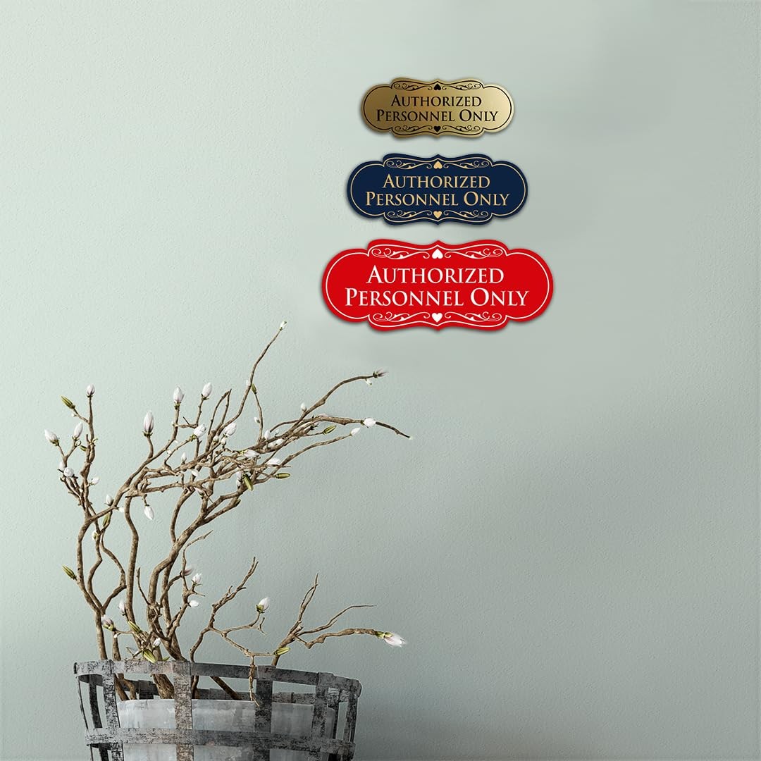 Designer Authorized Personnel Only Sign Black/Gold – Small 1 Pack