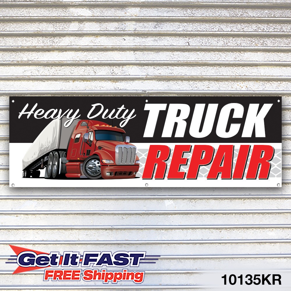 Truck Repair Banner Sign Tire Dealer Service Bay Garage