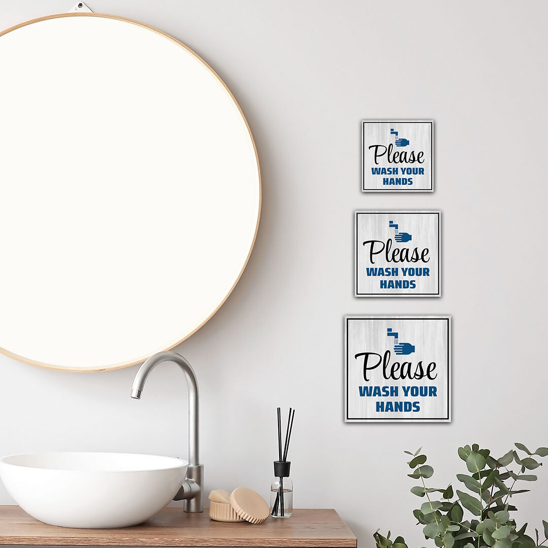 Square Plus Please Wash Your Hands Wall or Door Sign