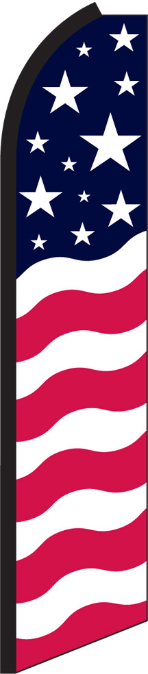 SWOOPER FEATHER FLUTTER FLAG AMERICAN STARS STRIPES SIGN ADVERTISING HALF SLEEVE
