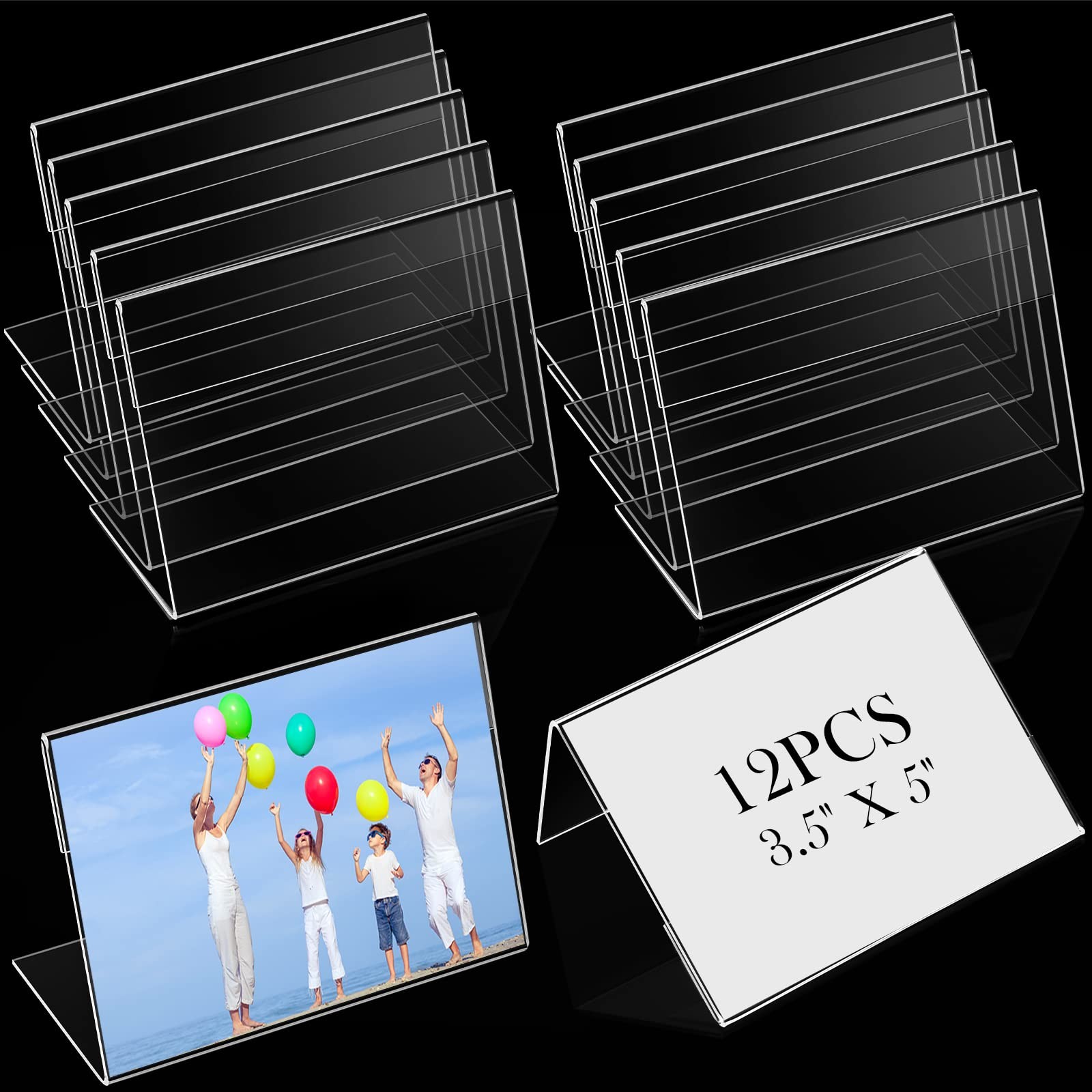 Teling 12 Pcs 3.5 x 5 Inch Acrylic Picture Frame x 5 inches, transparent