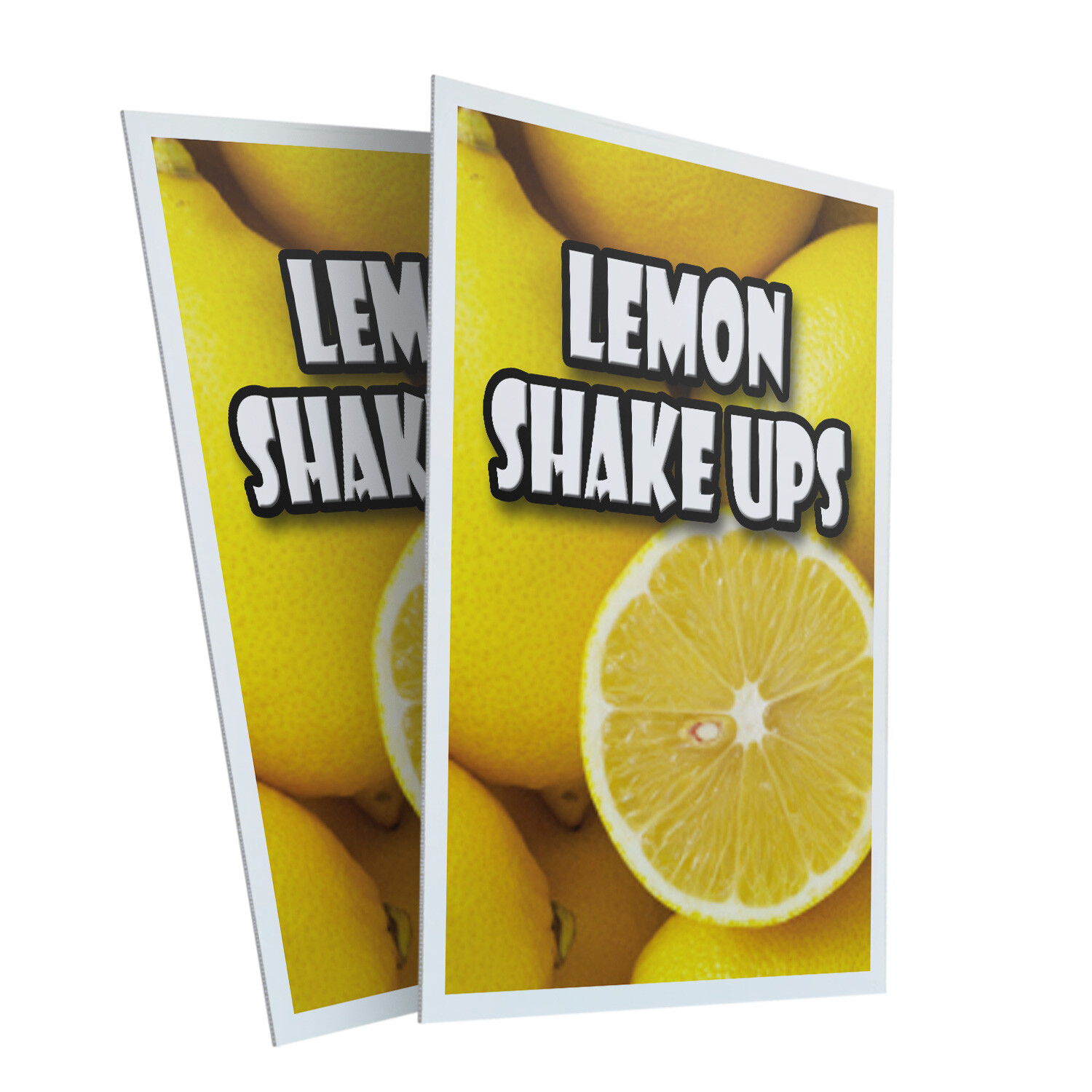 Lemon Shake Ups 24&Prime; x 36&Prime; 2 Pack Of Store Sign Plastic Or Decal