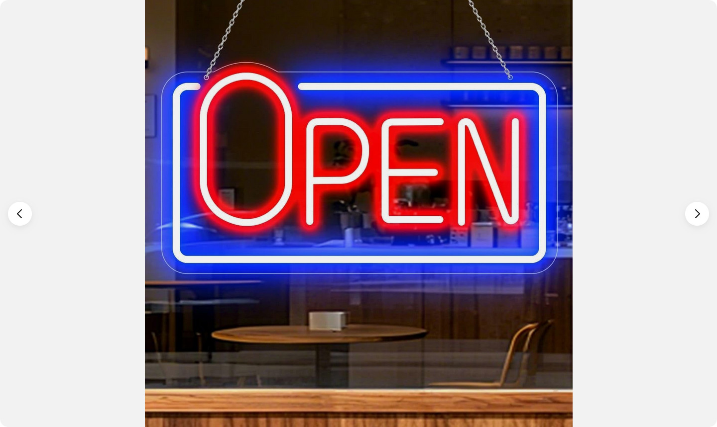 22&Prime; X 11.8&Prime; LED Neon Open Sign for Business Window, Light up Open Sign for Store