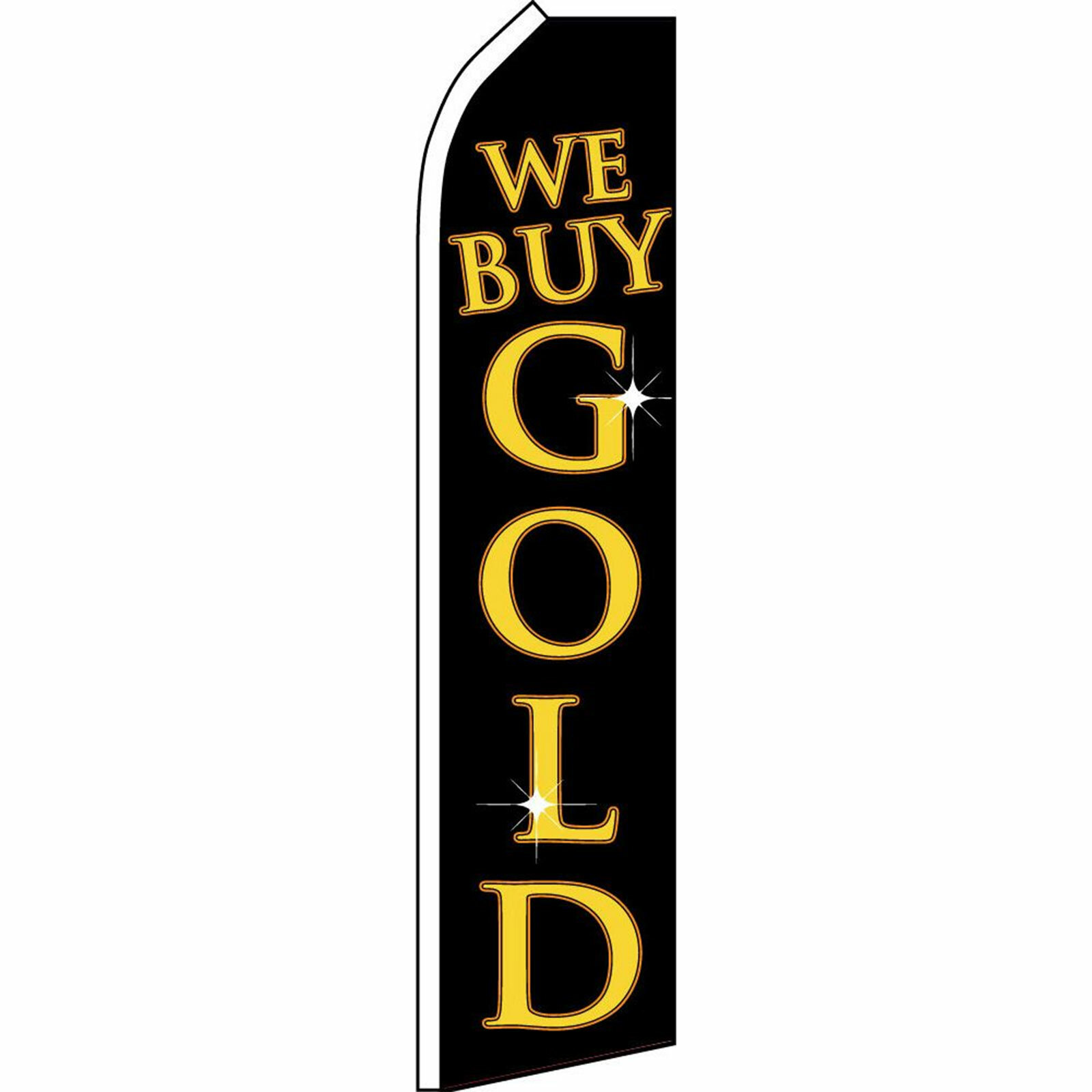 We Buy Gold Flag Flutter Feather Banner Swooper Bundle Kit