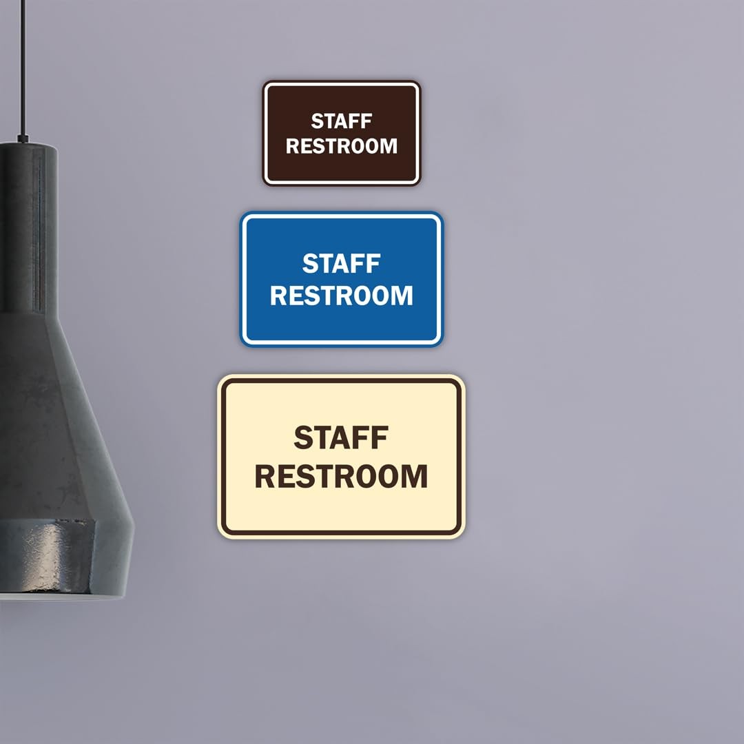 Classic Framed Staff Restroom Sign Red – Medium 2 Pack